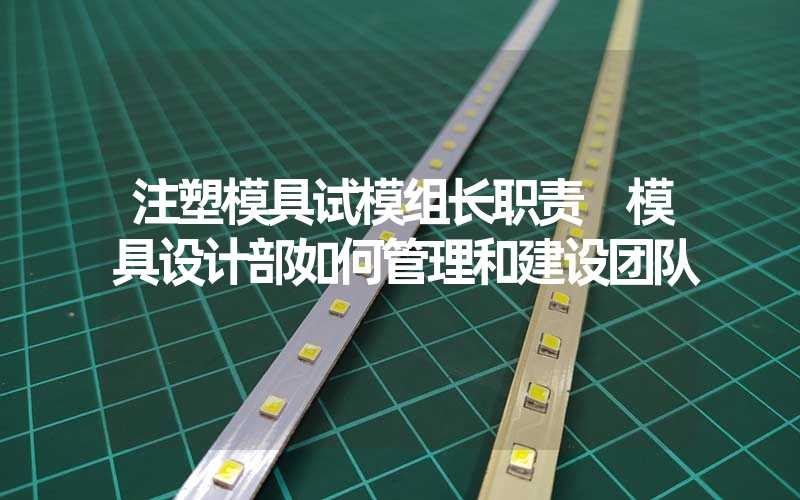 注塑模具试模组长职责 模具设计部如何管理和建设团队